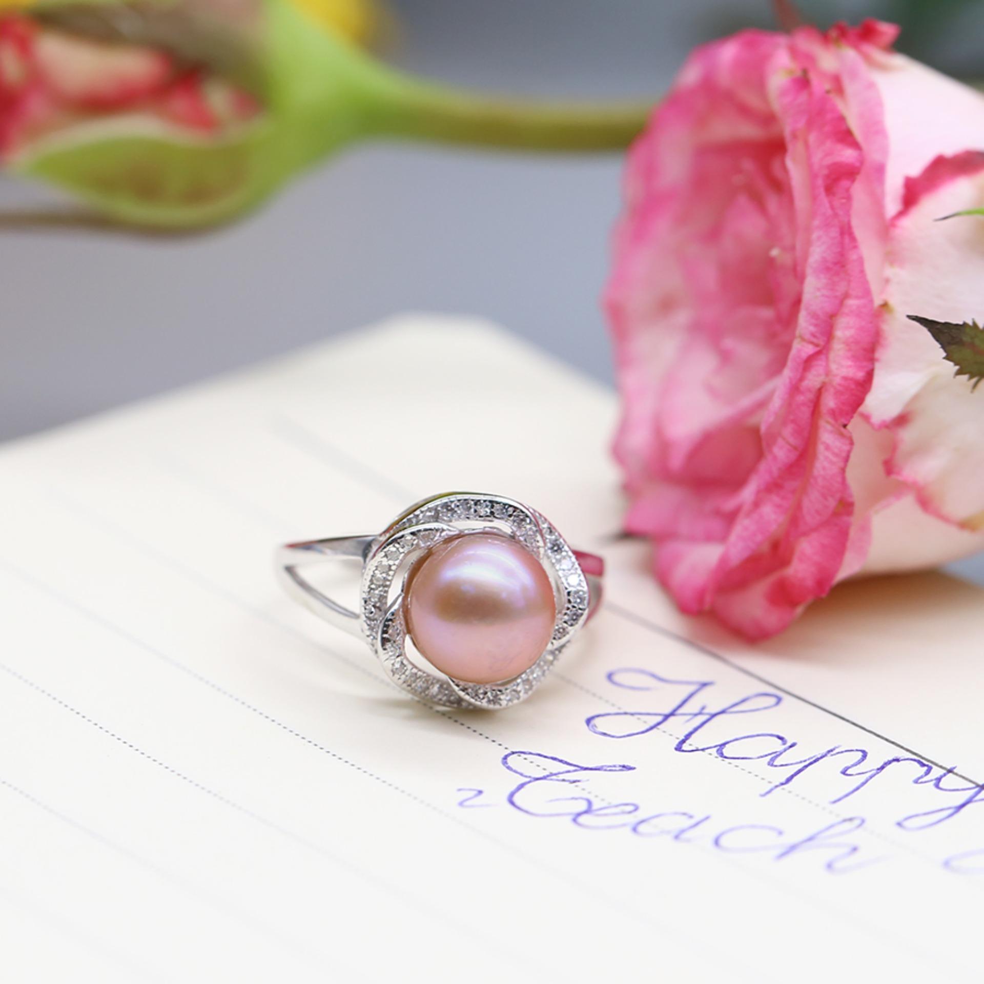 Nhẫn Bạc Ngọc Trai Thật Cho Nữ - Nhẫn Ngọc Trai Bạc Nữ Thời Trang N1404 Bảo Ngọc Jewelry