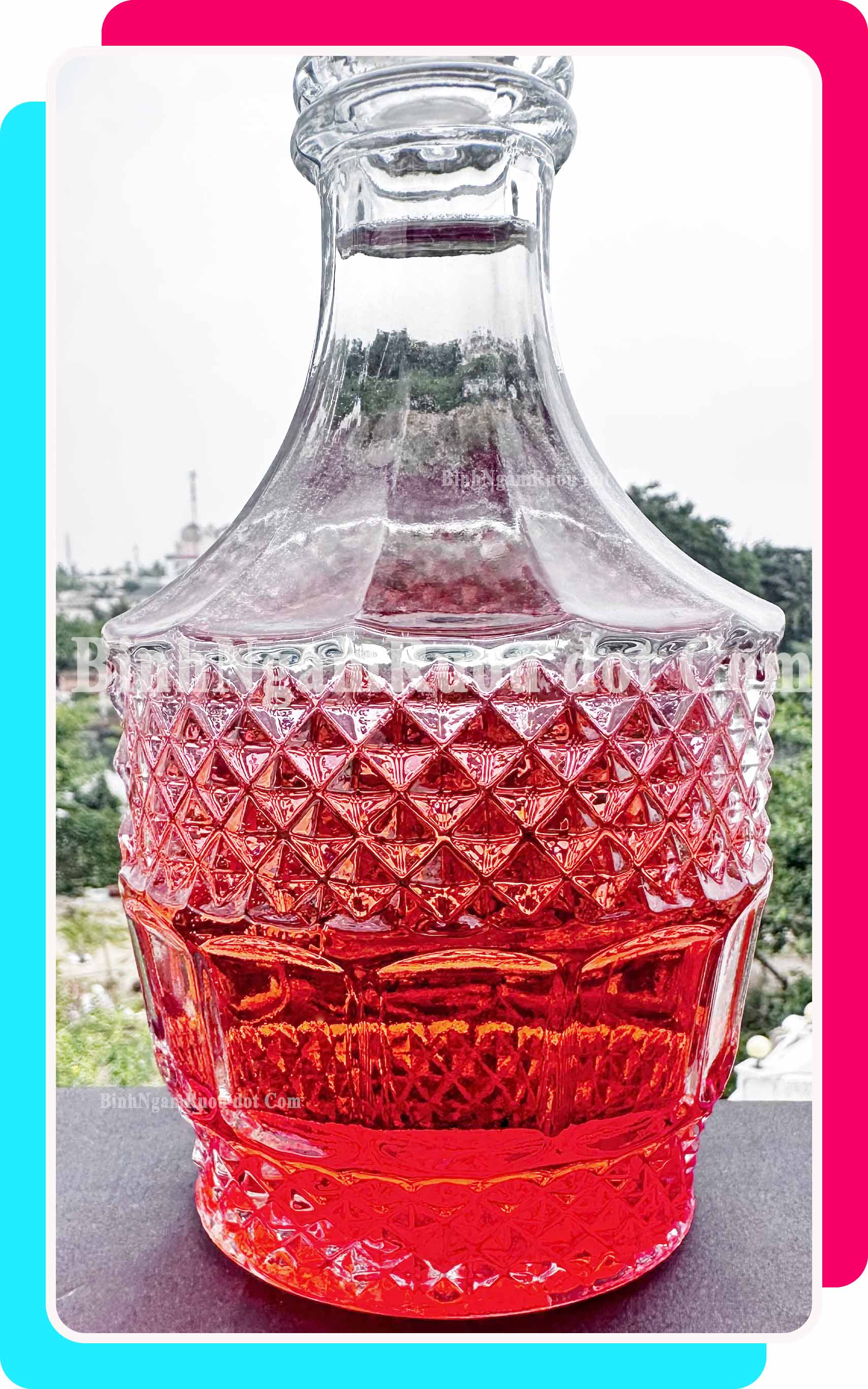 C54 Chai Đựng Rượu Thủy Tinh Dáng Chai Nữ Hoàng Nắp Thủy Tinh Sang Trọng - Cao Cấp 800ml - Đẹp Cao Cấp - Nắp Kín Thủy Tinh Trong - Quà Biếu Sang Trọng