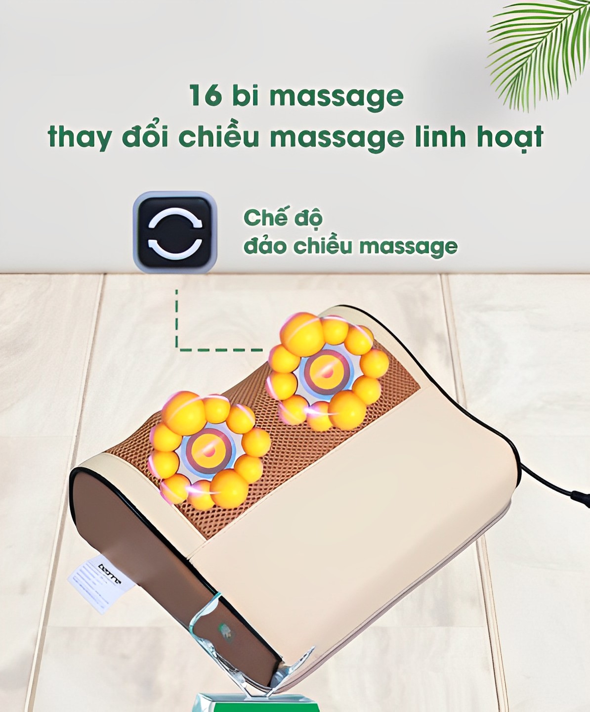 Gối massage cổ vai gáy,gối massage hồng ngoại 16 bi,máy massage cổ mô phỏng đấm bóp như người thật,giúp thư giãn giảm đau mỏi cổ vai gáy