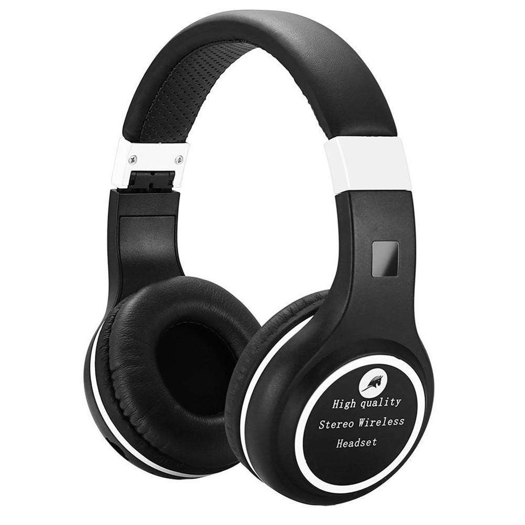 Folding Stretch Stereo Earphones Wireless Bluetooth Headset Headphone Black