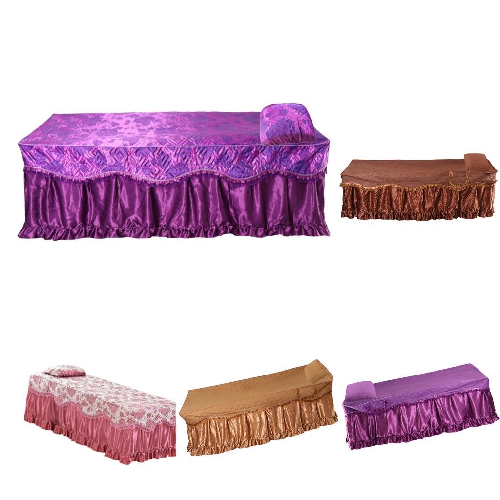 Massage Table Skirt Beauty Bed Valance Sheet Cover Pillow Case