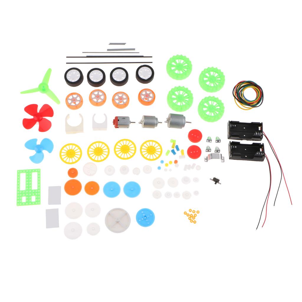 Plastic Motor Gears Kit Pulley Belt Shaft Sets DIY Robot Accessories