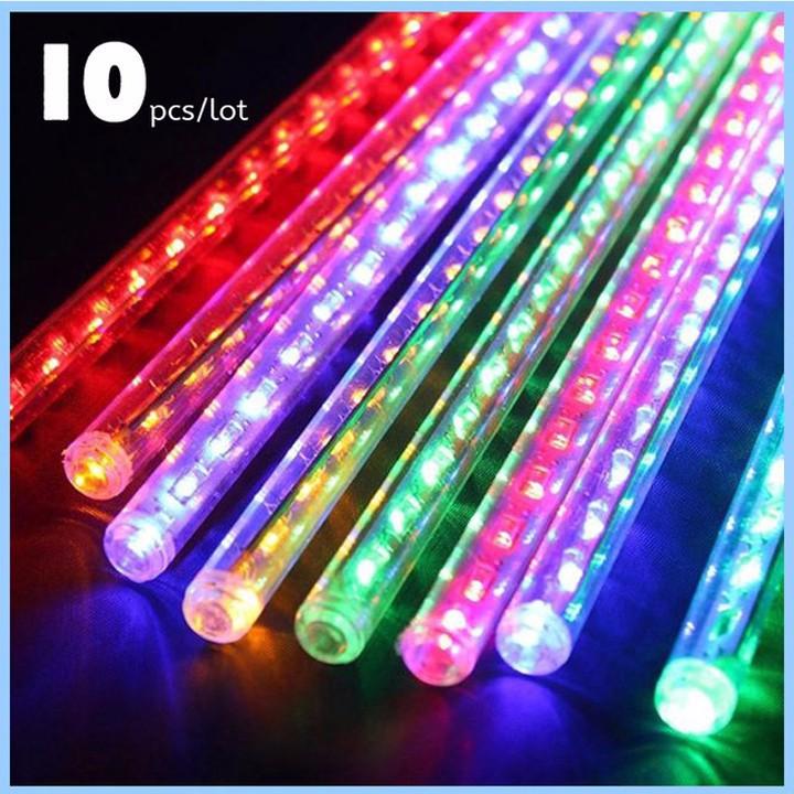 Đèn Led Sao Băng 10 cây Kèm Nguồn Hiệu Ứng Giọt Nước RGB