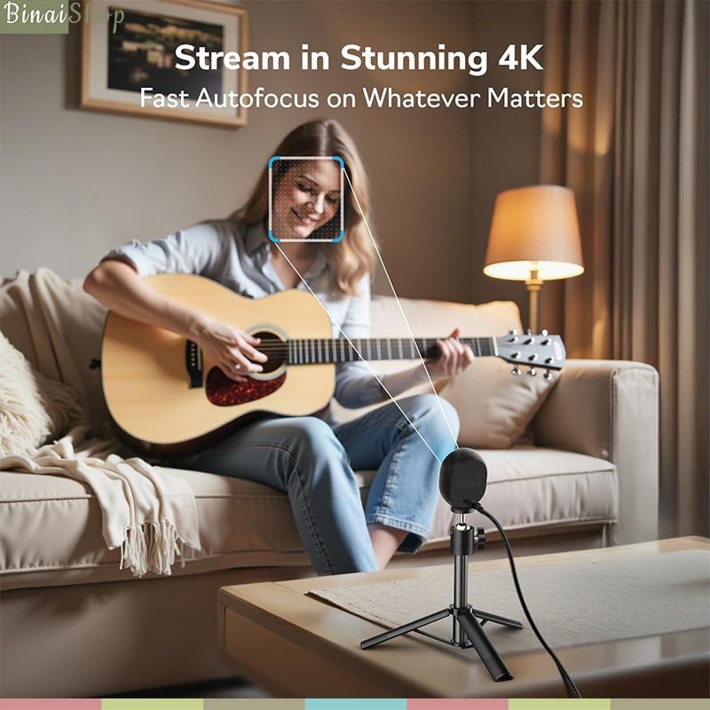 Emeet Piko 4K – Webcam UHD-4K AI, Mic 3 Chế Độ, Tự Động Lấy Nét Dành Cho Dạy Học, Họp Online, Livestream - Hàng chính hãng