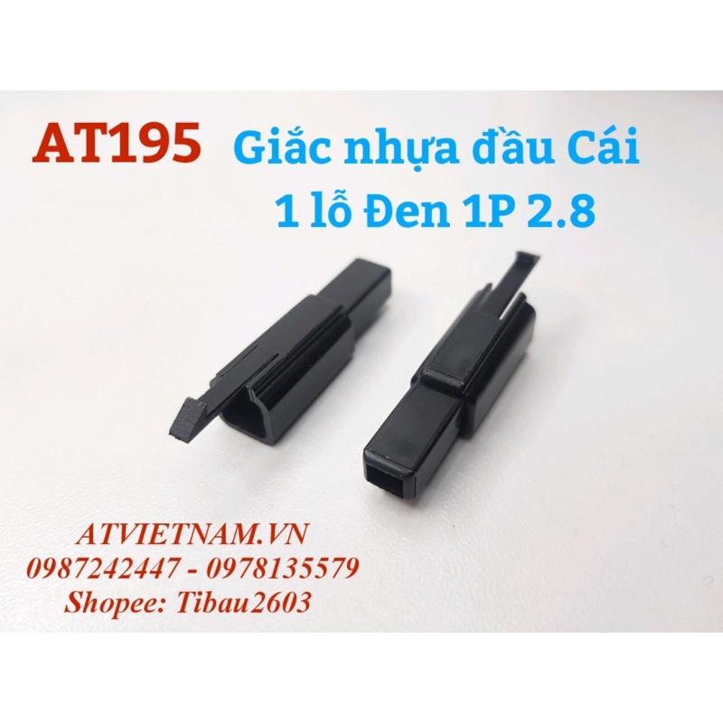 Giắc nhựa nối dây 1 lỗ Màu ĐEN đầu cái 1P 2.8 - AT195 ( bịch 10 cái)