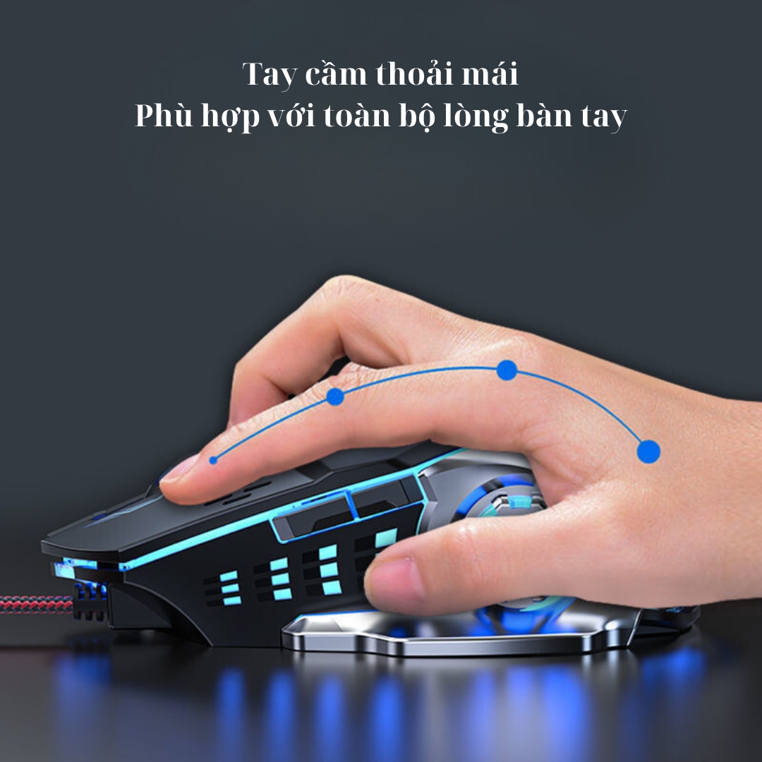 Chuột Máy Tính Có Dây SEASY G9, Đèn LED Tự Động, Chân Đế Kim Loại, Dùng Cho Gaming Và Làm Việc Văn Phòng - Hàng Chính Hãng