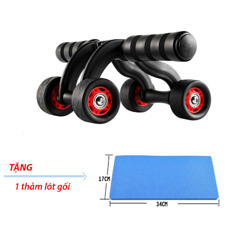 Con Lăn Tập Cơ Bụng 4 Bánh Dụng Cụ Tập Bụng Đa Năng Tại Nhà Hiệu Qủa Tặng Kèm Thảm Lót Gối TT11