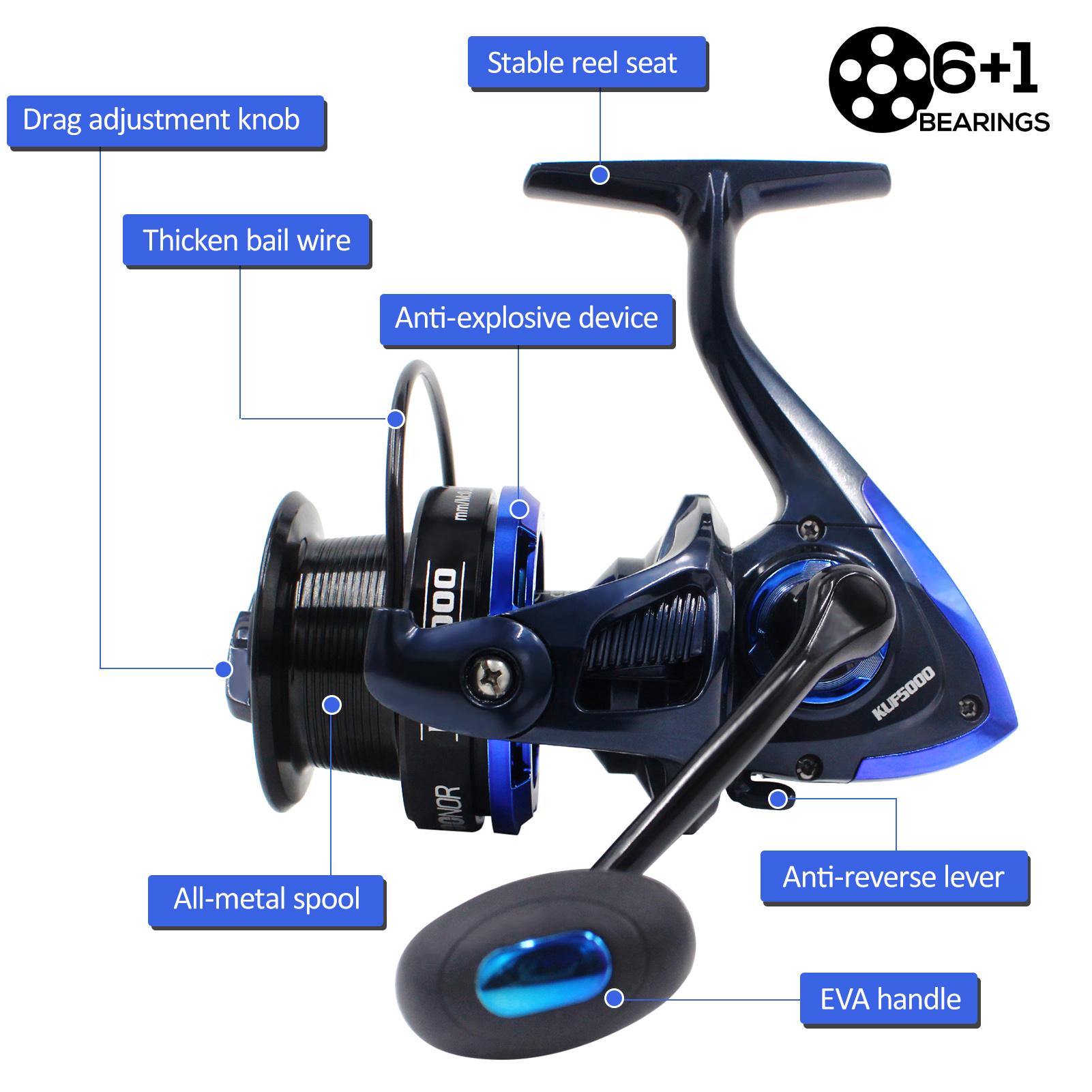 Máy câu cá cuộn 6 + 1 BB chất lượng cao với Vòng bi thép không gỉ