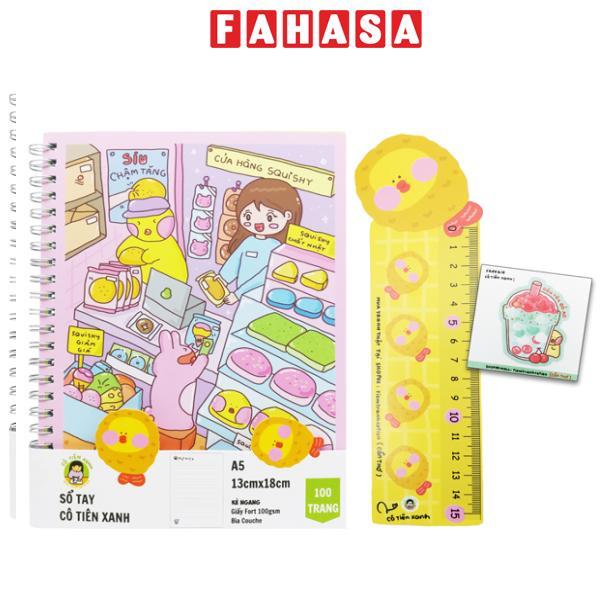 Sổ Tay Lò Xo A5 - Kẻ Ngang - 100 Trang 100gsm - Cô Tiên Xanh - Cửa Hàng Squishy