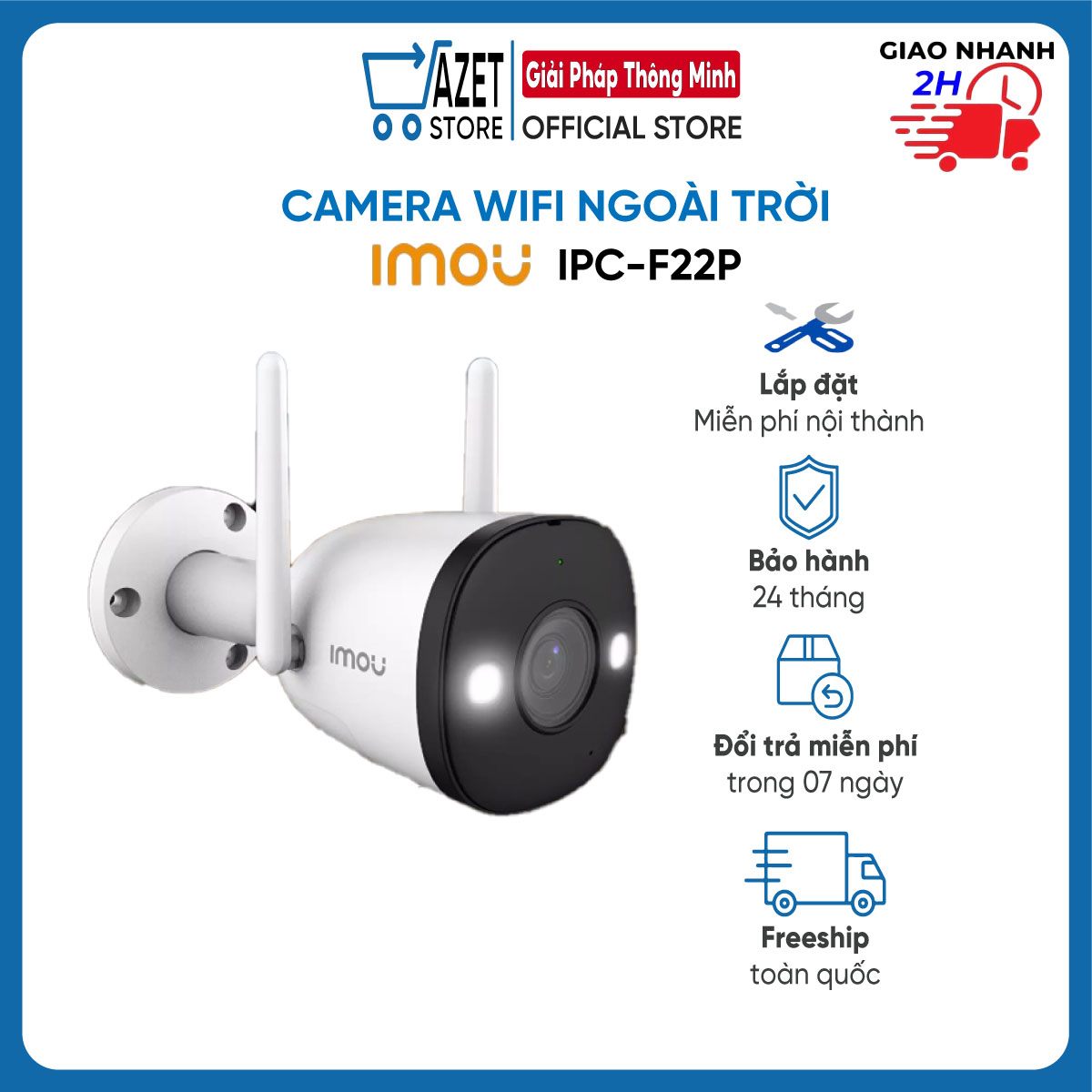 Camera Ngoài Trời IP Wifi imou F22P 2MP 1080P / F42P 4MP 2K / F22FP / F42FP Có Màu | Hàng Chính Hãng | Bảo Hành 24 Tháng