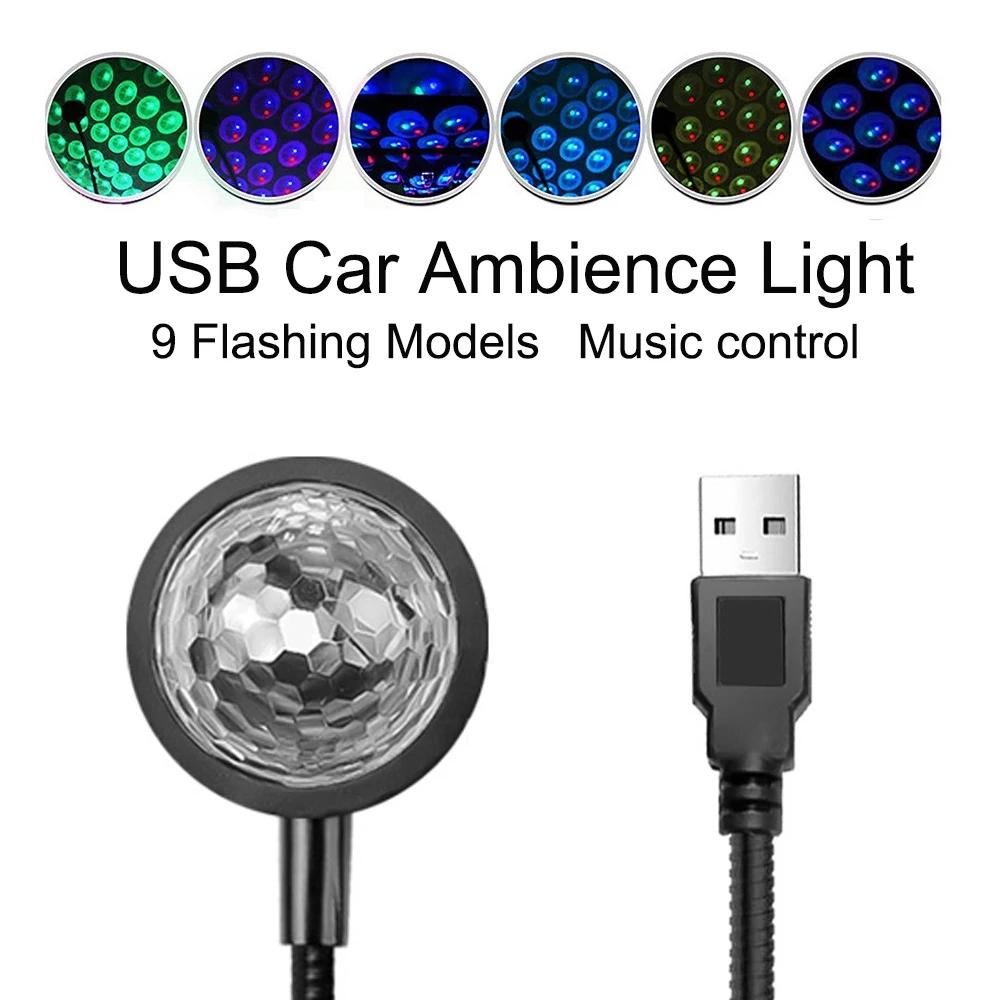 Mini Disco Ánh Sáng Âm Thanh Kích Hoạt DJ Bóng LED Đảng Đèn Máy Chiếu Laser Cho Xe Ô Tô Hộp Đêm Trang Trí Phòng Quà Tặng Sinh Nhật Cho trẻ Em