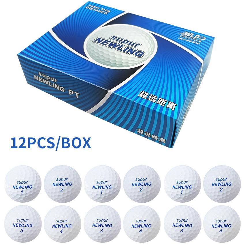 12 cái/hộp Super NEWLING Golf Ball Golf Bilayer Ball Game Ball Golf Super Long Distance Ball For All Golfers Màu sắc: Một hộp 12 cái bóng
