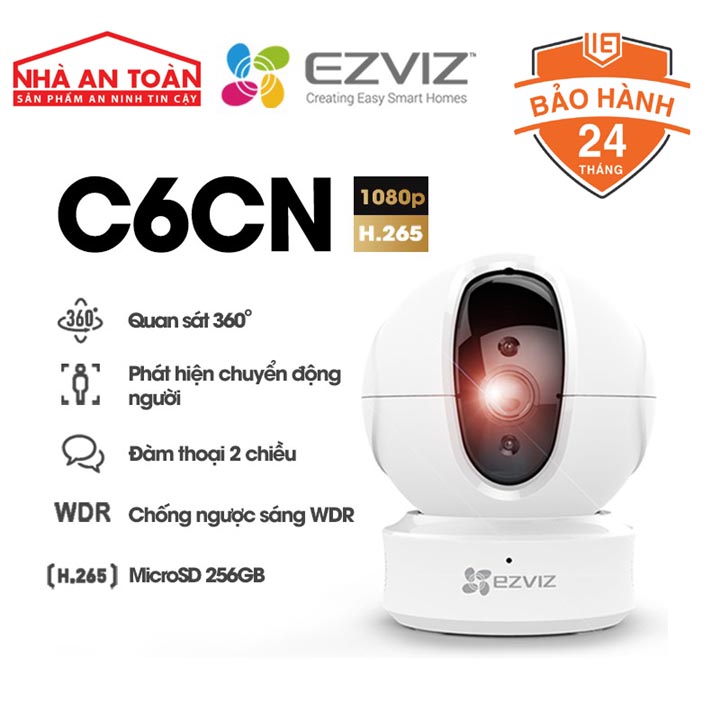 Camera iP Wifi EZVIZ - C6CN Smart Home đô phân giải 2MP quay quét thông minh hàng chính hãng Nhà An Toàn