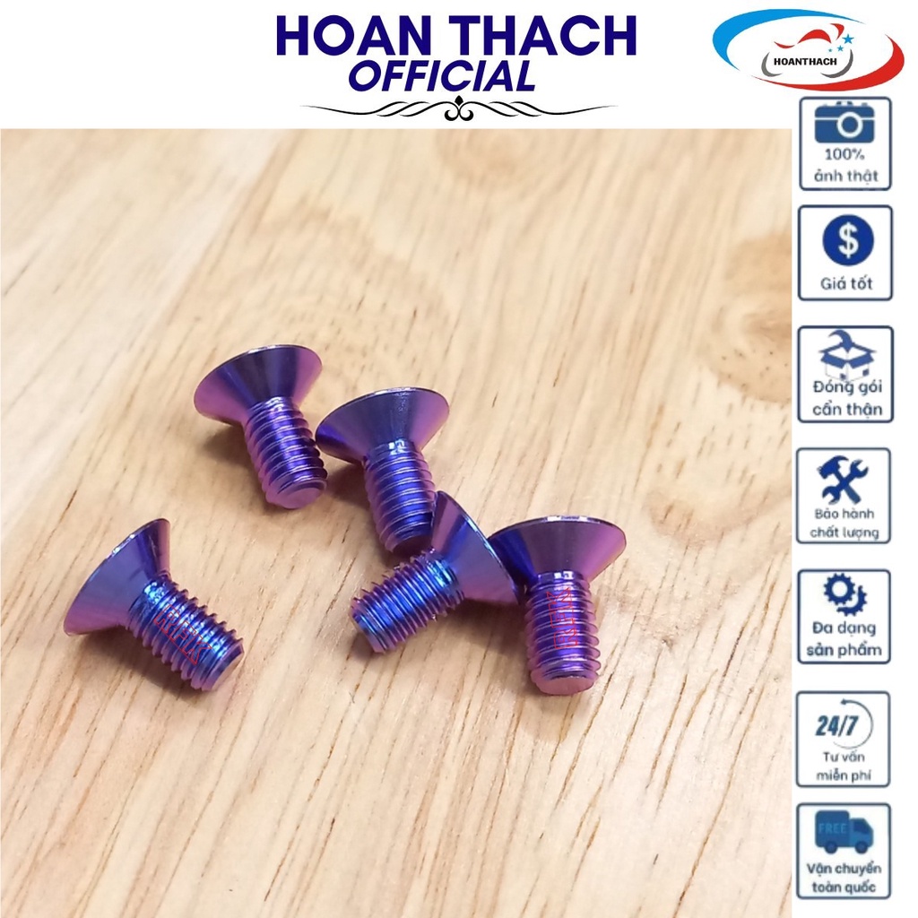 Ốc 6L10 Đầu Âm Xanh Tím Dùng cho nhiều dòng xe  SP016445 (giá 1 con)