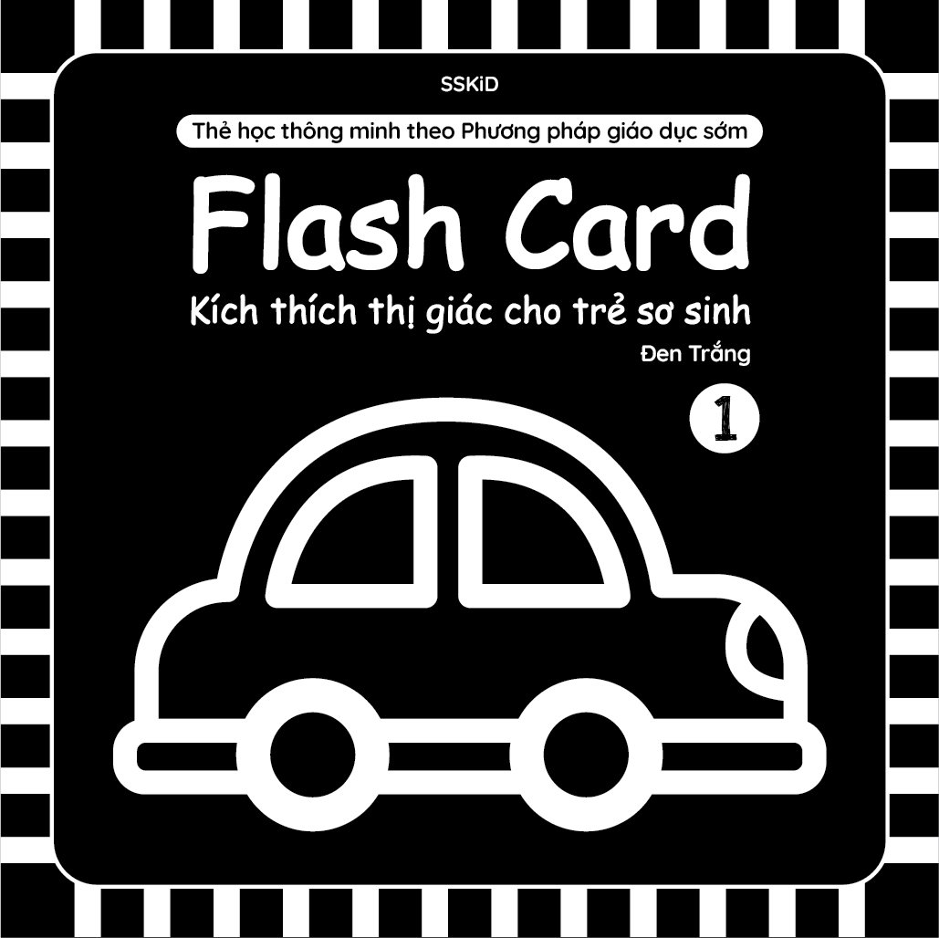 Flashcard Kích Thích Thị Giác (Dành Cho Trẻ Từ 0 Đến 1 Tuổi +) 4 Chủ Đề - KT 21x21 cm - 80 Thẻ