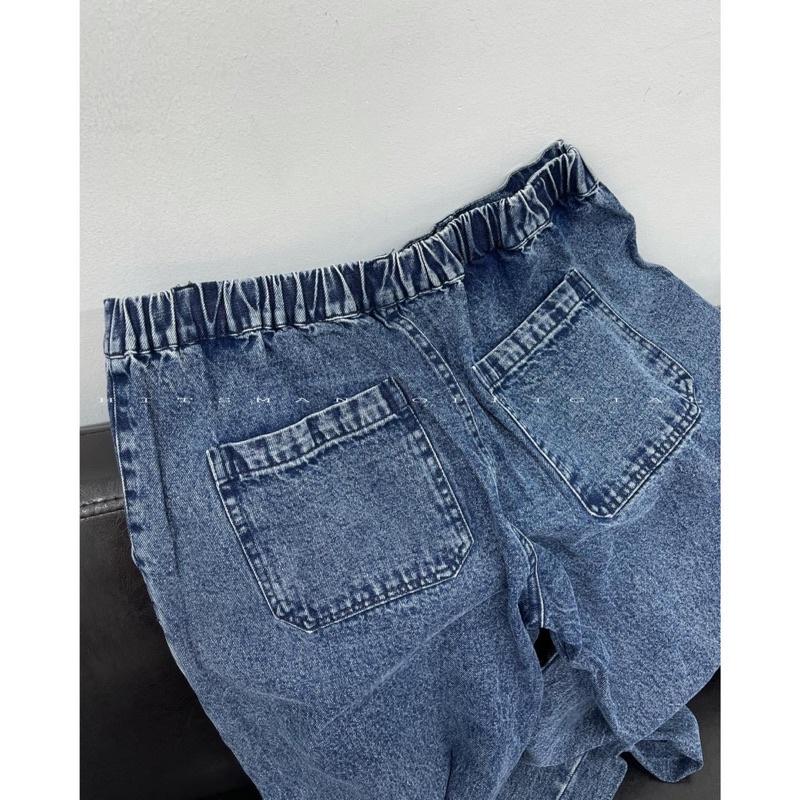 Quần jean xanh mặc 2 mặt caro b313