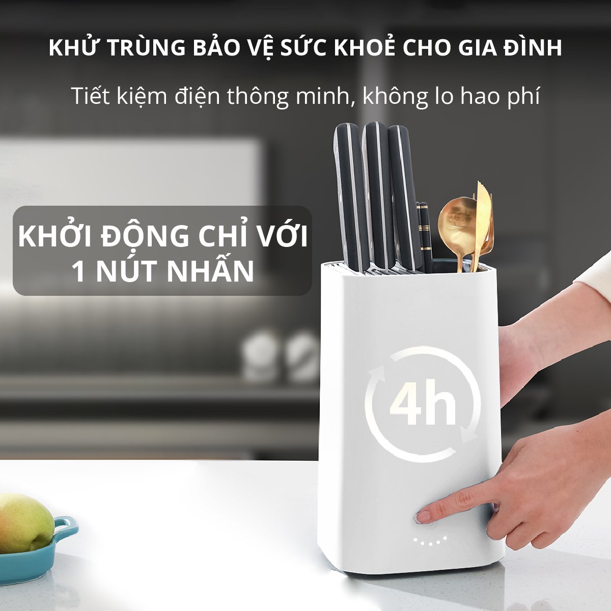 Máy sấy diệt khuẩn muỗng đũa dao kéo Mishio MK379 - Hàng chính hãng
