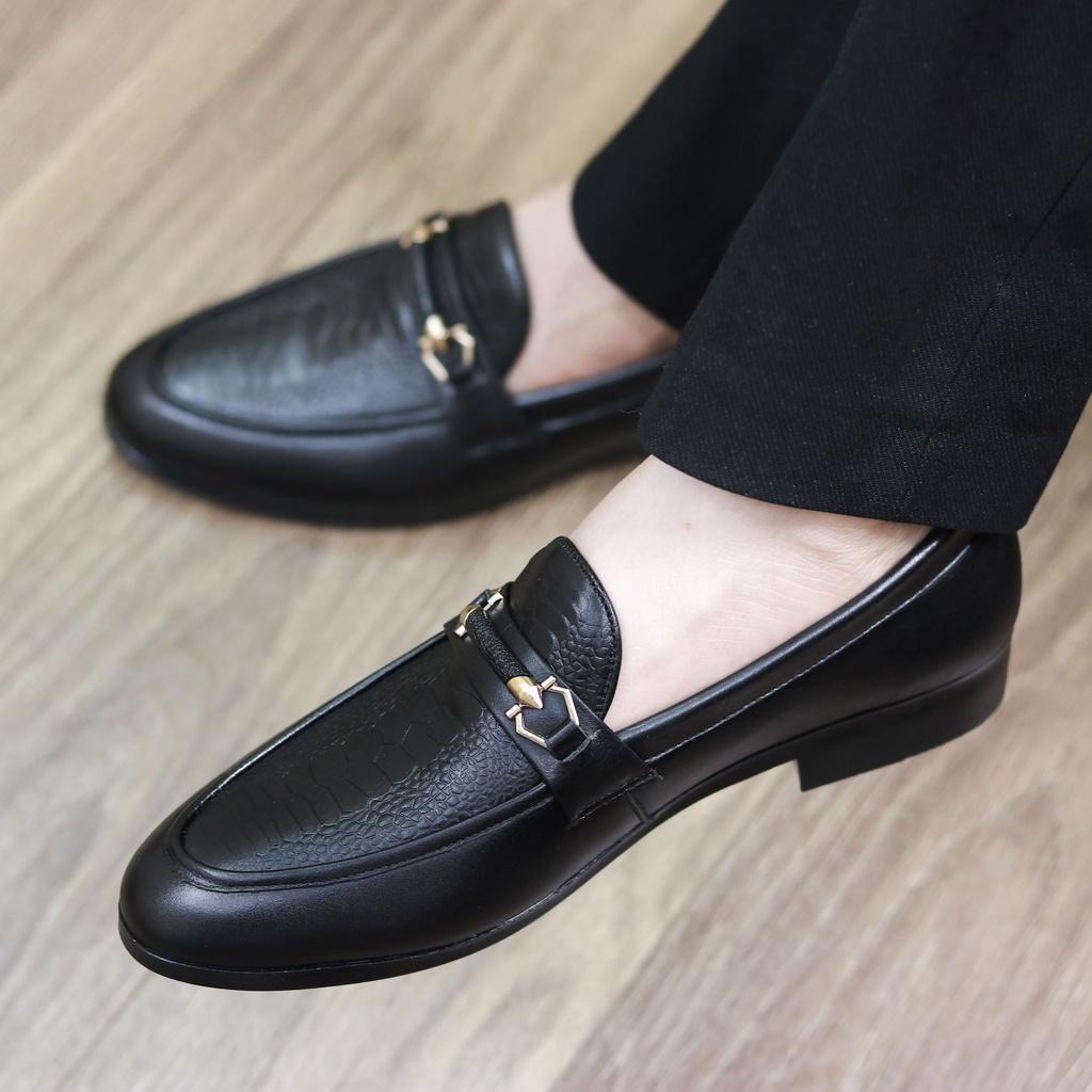 Giày lười nam, giày da nam Xoăn Shop g004