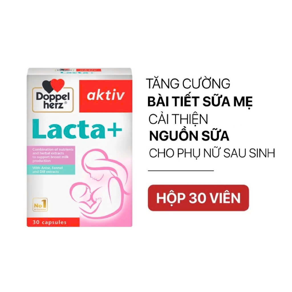 Viên uống lợi sữa cho mẹ sau sinh Doppelherz Aktiv Lacta+ 30 Viên