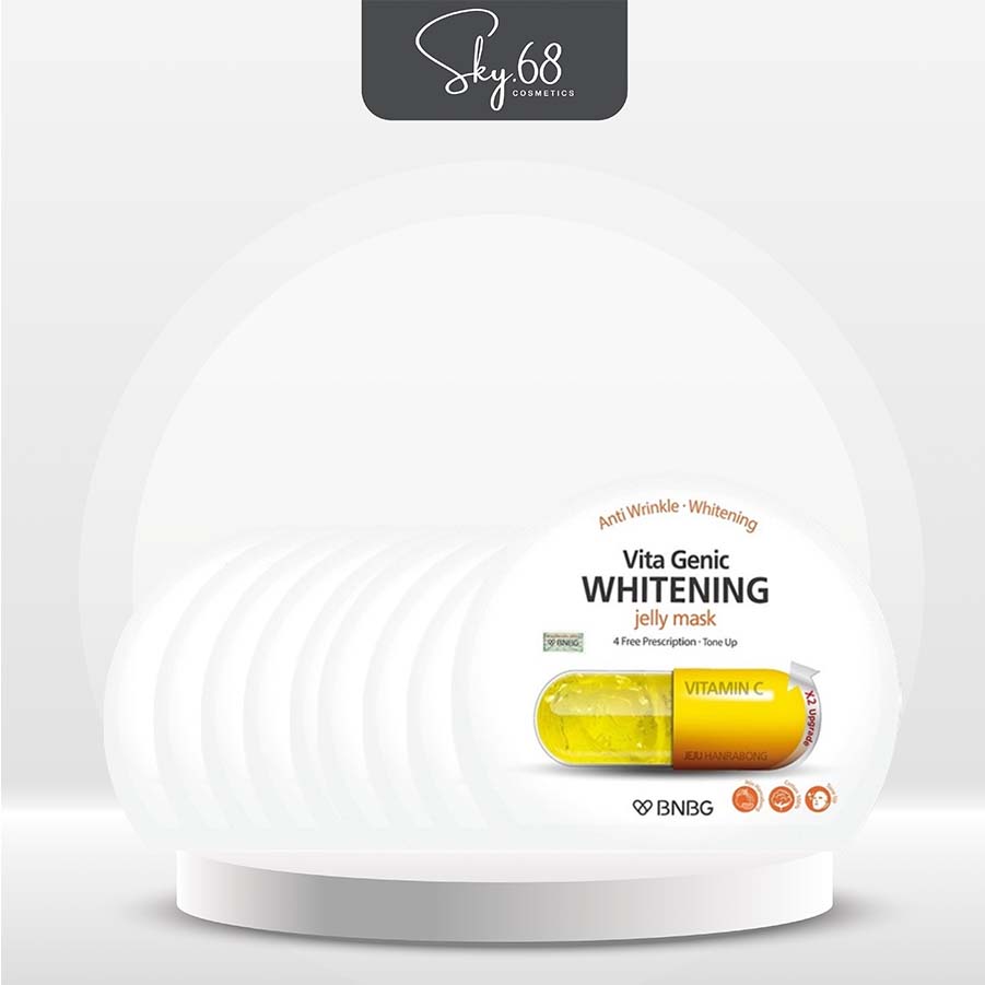 Combo 10 Mặt nạ dưỡng da trắng sáng và làm đều màu da BNBG Vita Genic Whitening Jelly Mask (Vitamin C) 30ml x 10