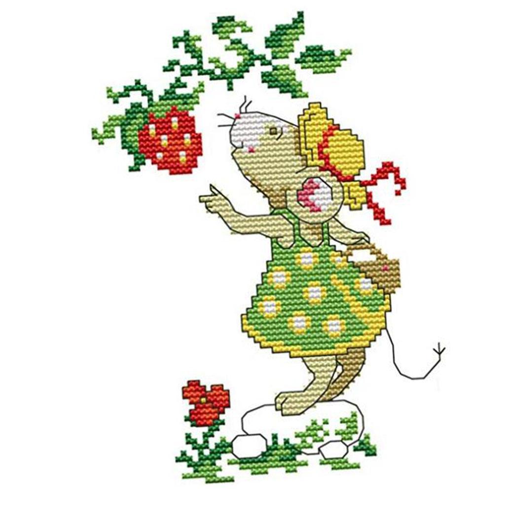 Little Rat Stamped Cross Stitch Kits DIY Embroidery for Home Decor Gift 14CT