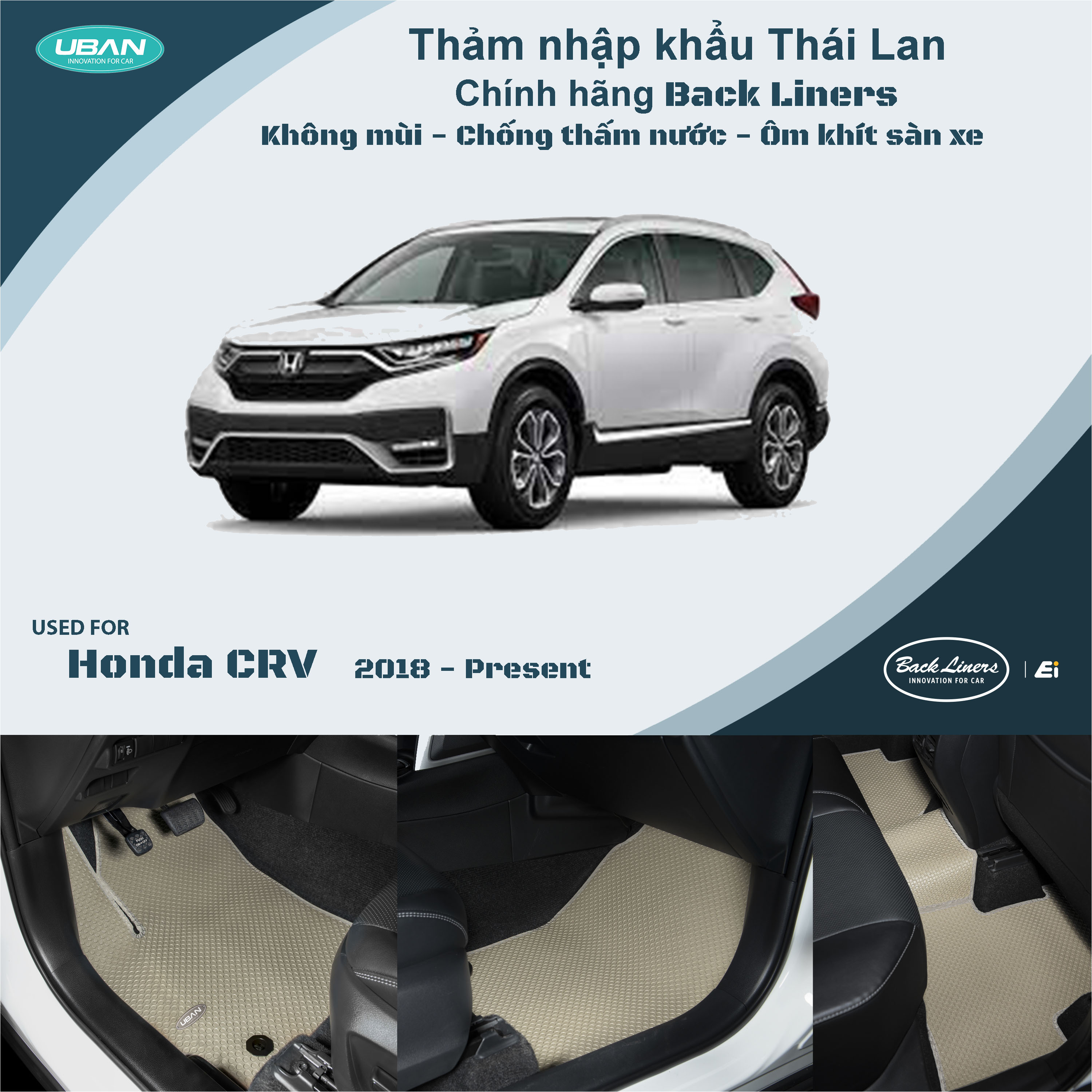 Thảm lót sàn ô tô UBAN cho xe Honda CRV - Nhập khẩu Thái Lan
