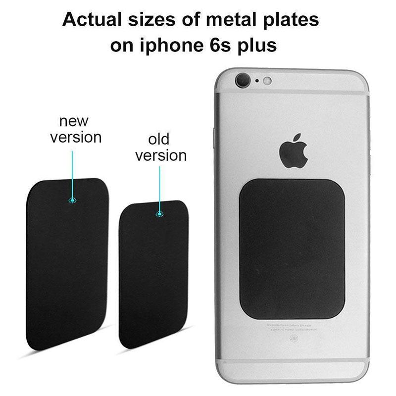 8 Pcs Magnetic Metal Plates Sticker for Smart Phones Matte Black