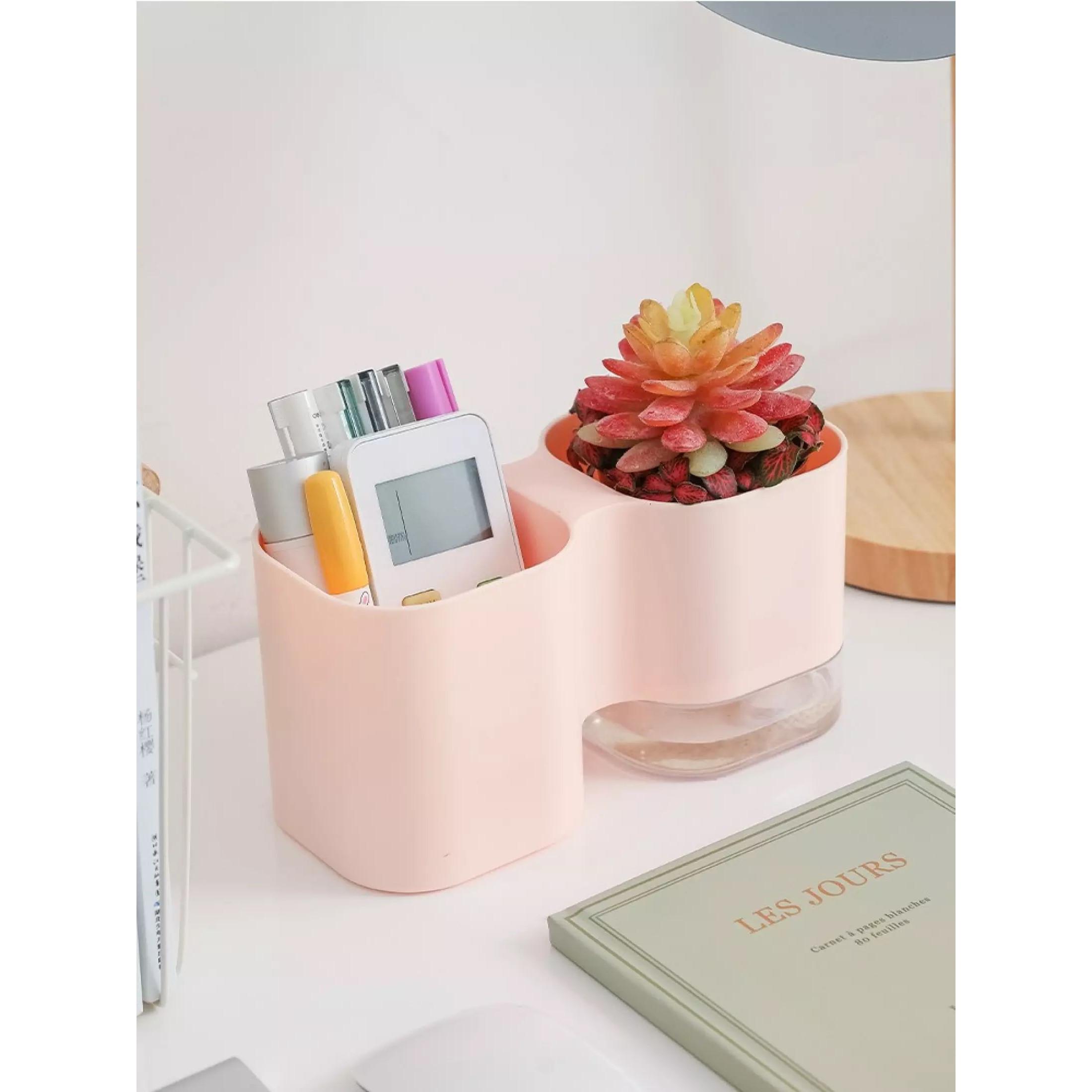 Hộp Đựng Bút Kết Hợp Chậu Trồng Cây Xinh Xắn Ht21 - Giao Ngẫu Nhiên - Hàng Chất Lượng