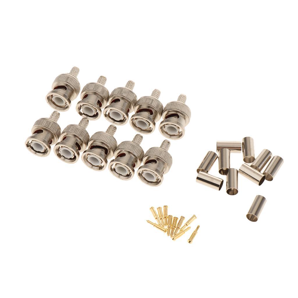 BNC Crimp Tools for RG58 10pcs BNC Plug Crimp Connector Set