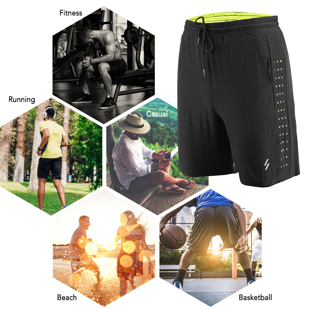 Quần short nam chạy bộ giặt nhanh khô thoáng khí