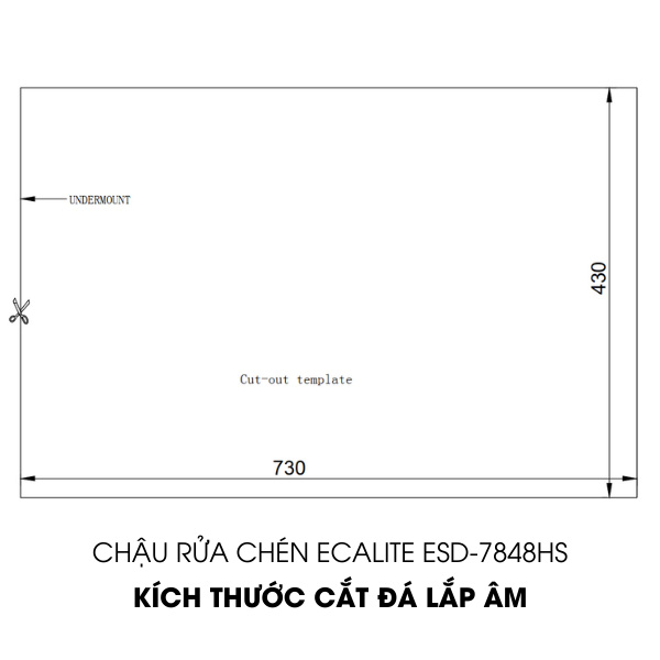 Chậu Rửa Chén Ecalite ESD-7848HS - Lắp Nổi/Lắp Âm - Inox 304 Cực Bền - 1 Ngăn Rộng Rãi - Hàng Chính Hãng