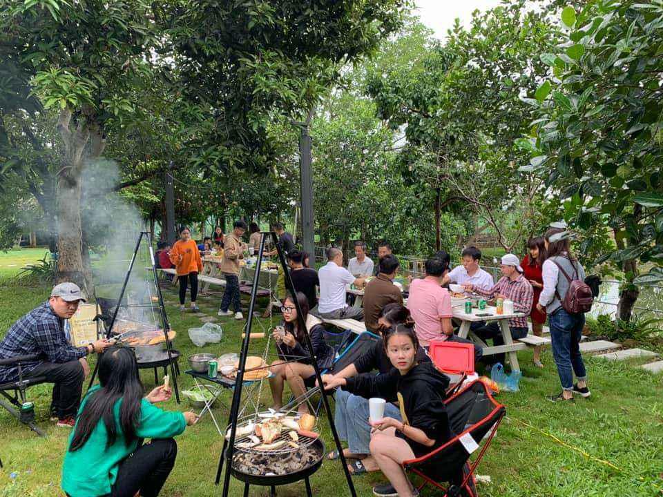 Bếp nướng 3 chân treo vỉ nướng BBQ ngoài trời