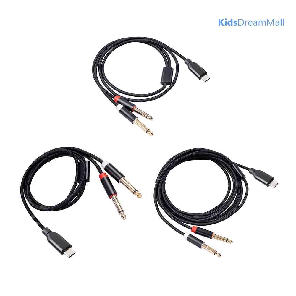Mới Cáp Chuyển Đổi Âm Thanh Từ Đầu Type-C Sang Hai Đầu 6.35 Cho Máy Tính Xách Tay