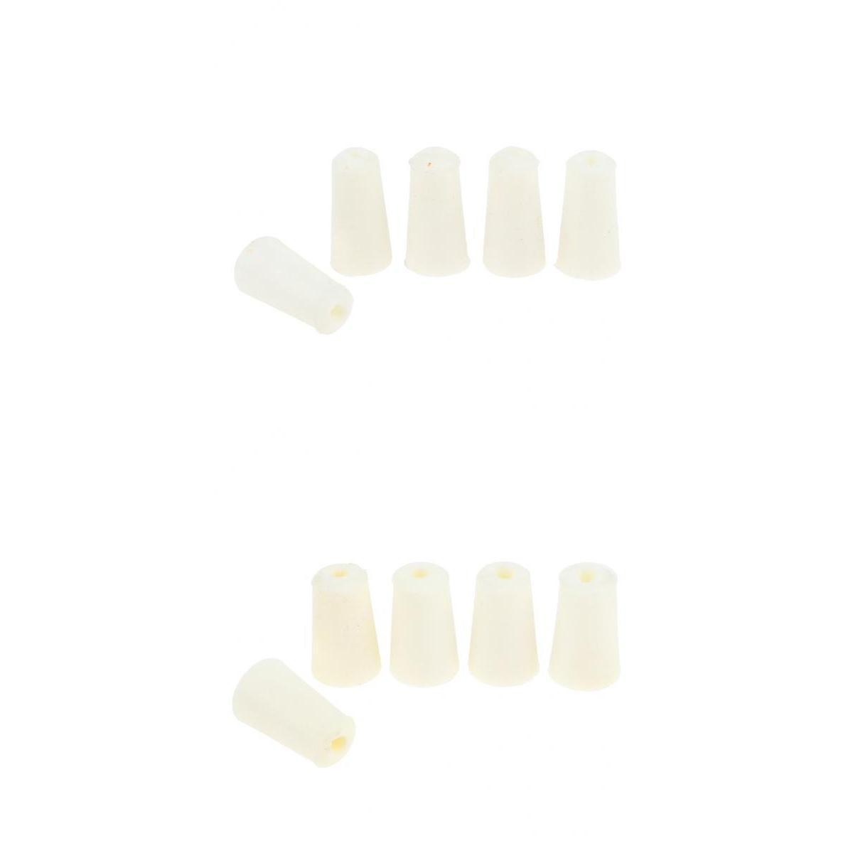 10 Pieces Lab Solid Tapered Silicone Plug Stopper Bung for Test Tube Bottle, 2 Sizes