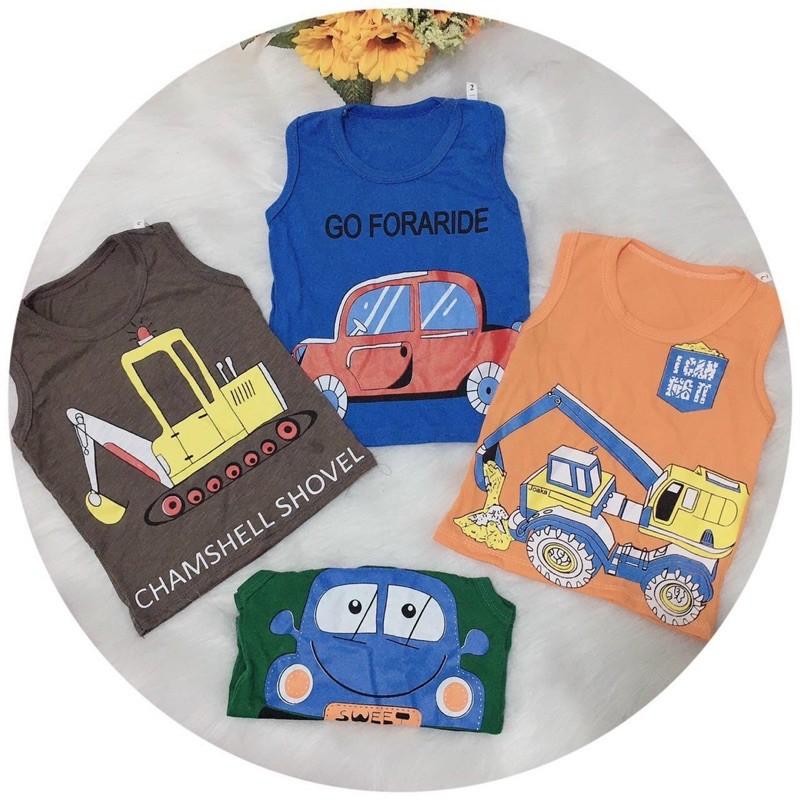 Áo Thun Ba Lỗ Cho Bé Chất Cotton 2 Chiều Cho Bé Trai, Bé Gái 8 – 18Kg