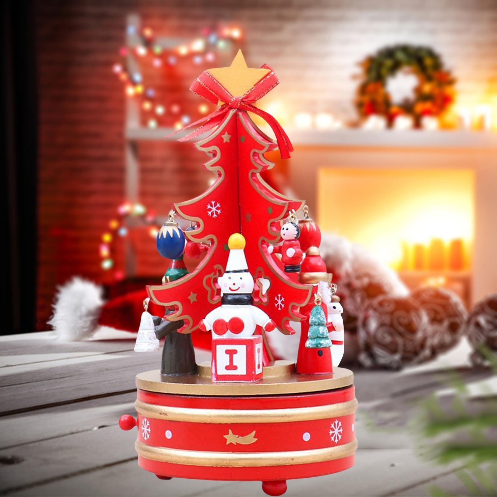 Creative Wooden Music Box Rotating Toy for Desktop Home Ornament