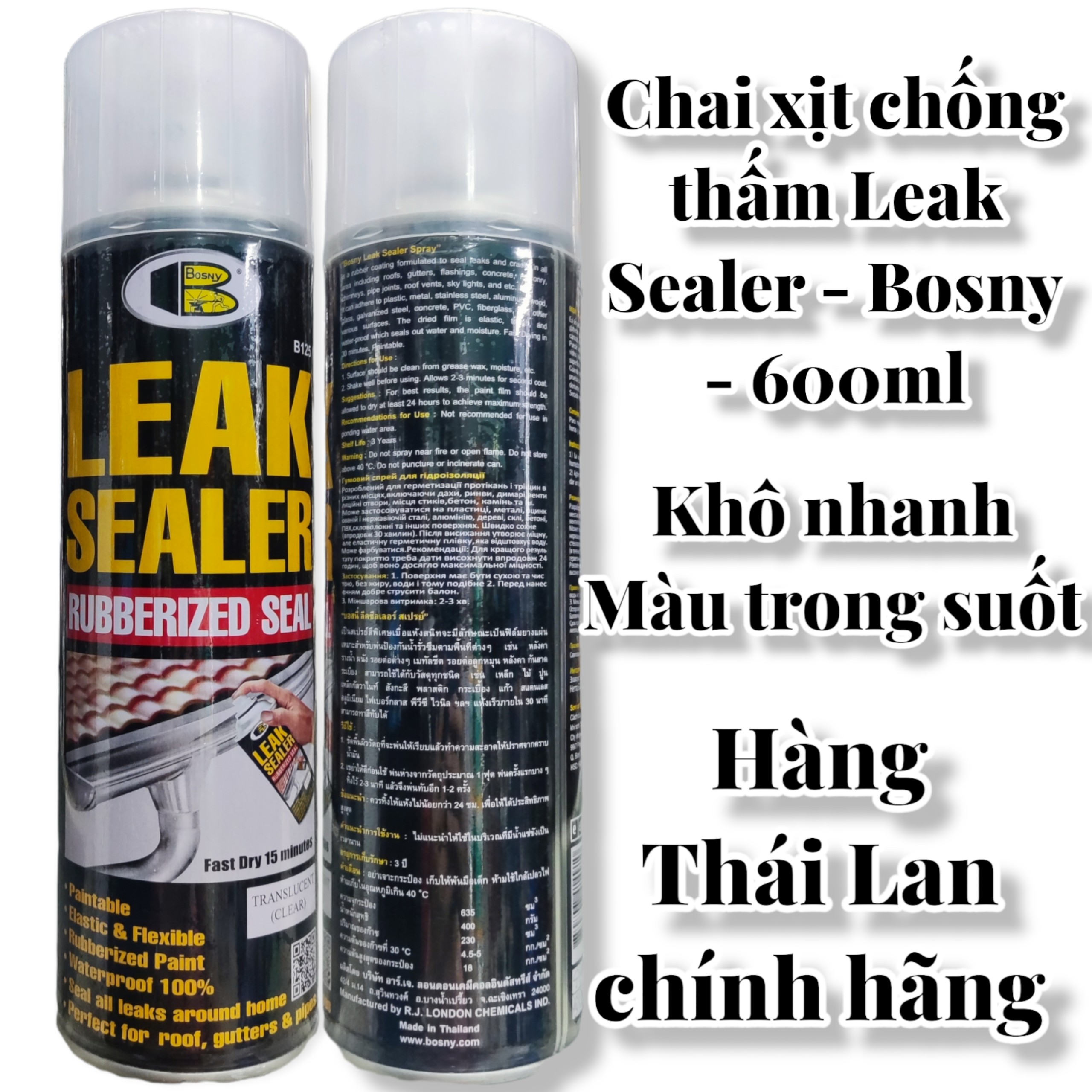 Chai xịt chống thấm, chống nước đa năng Leak Sealer - Bosny - Màu