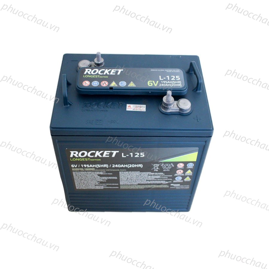 Ắc quy xe golf, ắc quy Rocket L-125 (6V-240Ah), ắc quy xe điện du lịch