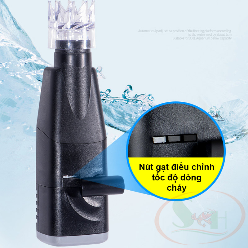 Lọc váng Marine mini đầu hút xoay điều chỉnh dòng surface skimmer bể cá thủy sinh