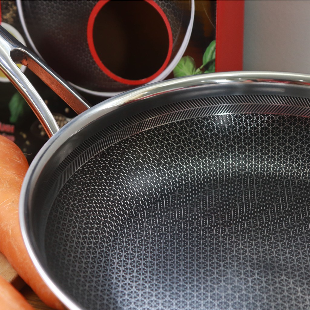 Chảo chống dính sâu lòng Inox 304 sử dụng công nghệ  Blackcube của Hàn Quốc dùng bếp từ