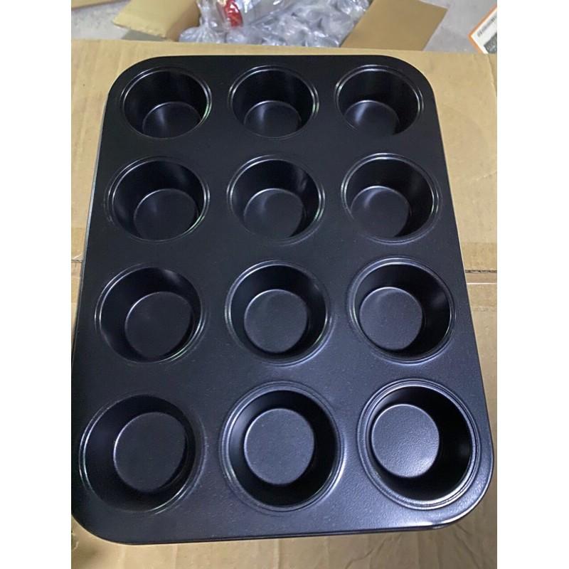 Khuôn cupcake đen 12 ô lớn