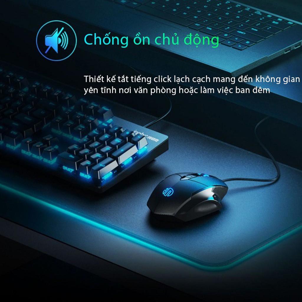 Chuột máy tính gaming, chuột chơi game P1W bản có dây và không dây tắt âm silent 7200 DPI Led RGB