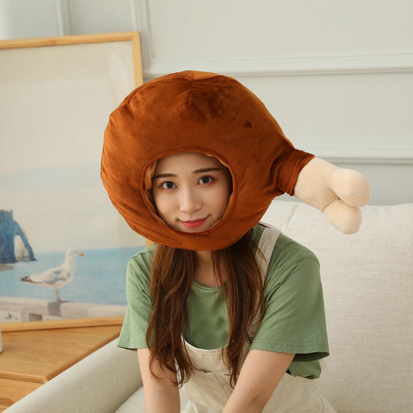 Soft Chicken Drumstick Plush Hat Party Costume Hat Cosplay Headwear for Festival Decor Dress up Hat