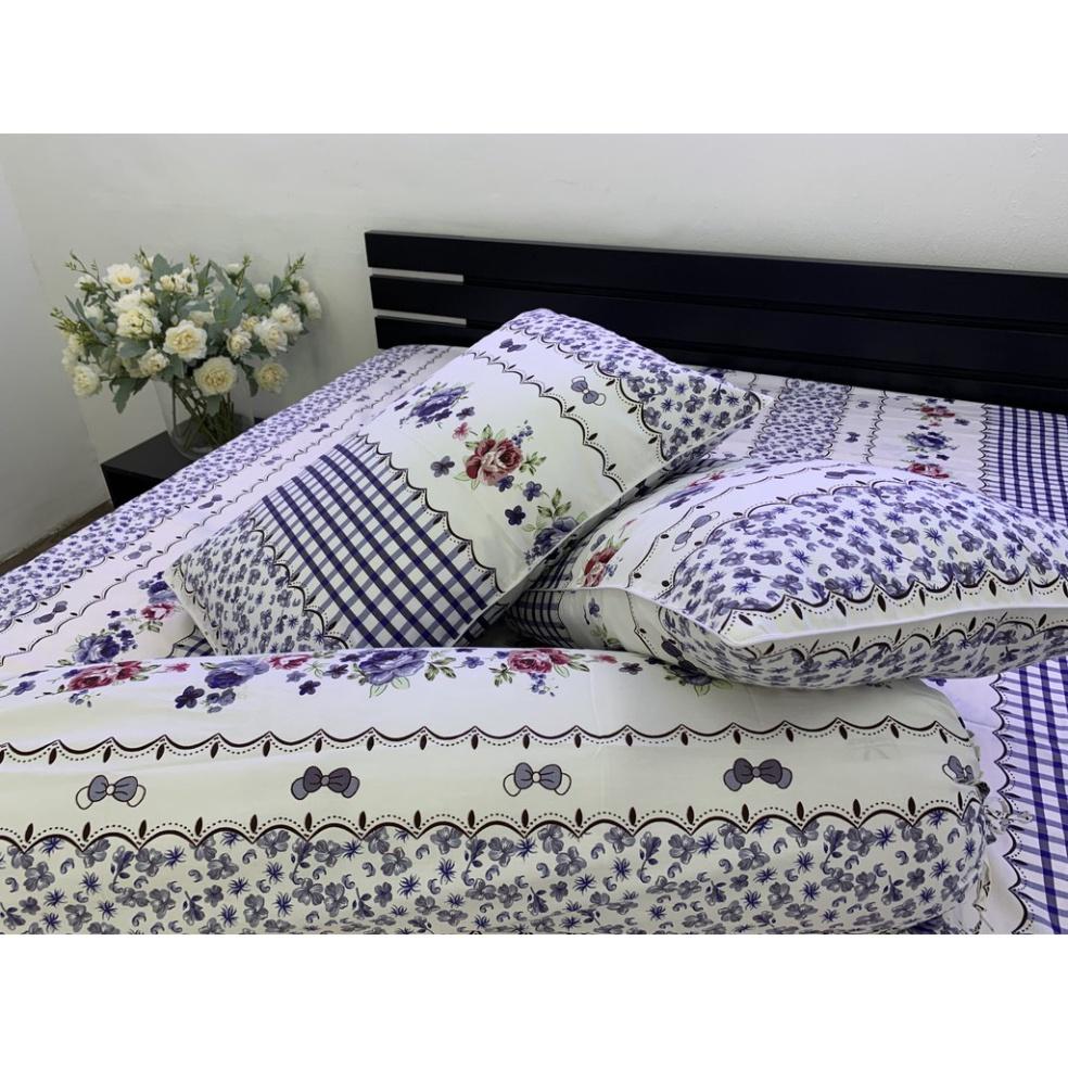 Drap Giường Ga Giường Cotton Thắng Lợi Mẫu Mới Mát Mềm Mịn Đẹp Vượt Thời Gian - Mẫu Hoa Nhí Tím 