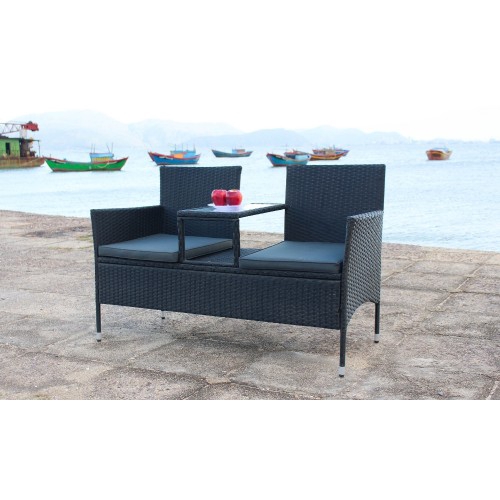 WEGO Bộ sofa ngoài trời bằng mây nhựa/ Bàn ghế sân vườn – GHẾ 2 NGƯỜI NGỒI