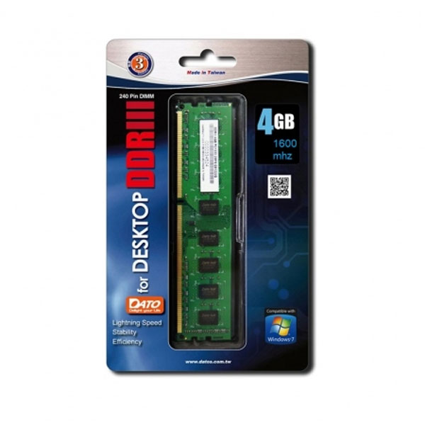 RAM DDR3 Dato 8GB/1600MHz - Hàng Chính Hãng