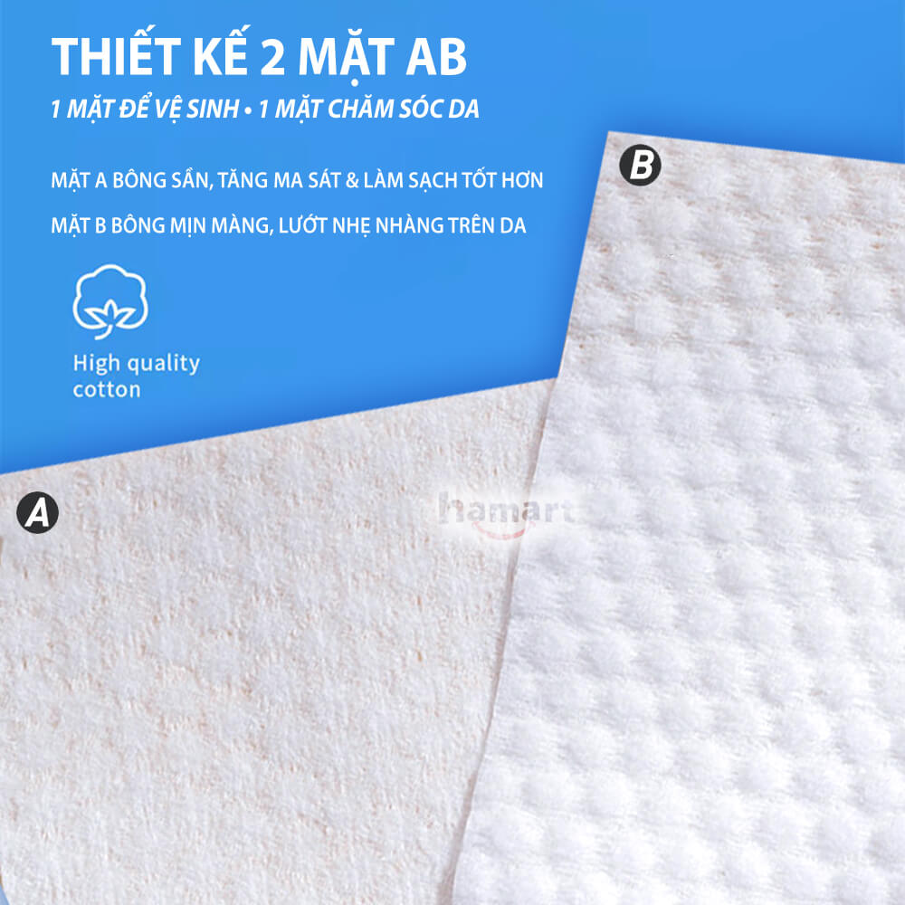 Bịch 60 Khăn Lau Mặt Khô Bông Cotton Giấy Tẩy Trang Dùng 1 Lần Mềm Mịn Tái Sử Dụng Đa Năng