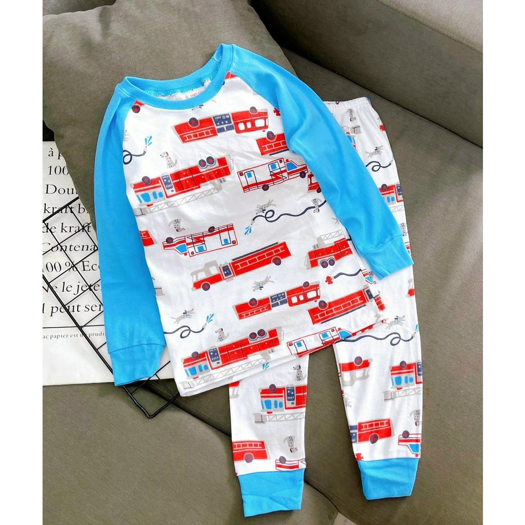 Đồ bộ bé trai, bộ ngủ dài tay cho bé trai bigsize lớn 18-35KG chất thun cotton mềm mịn mát