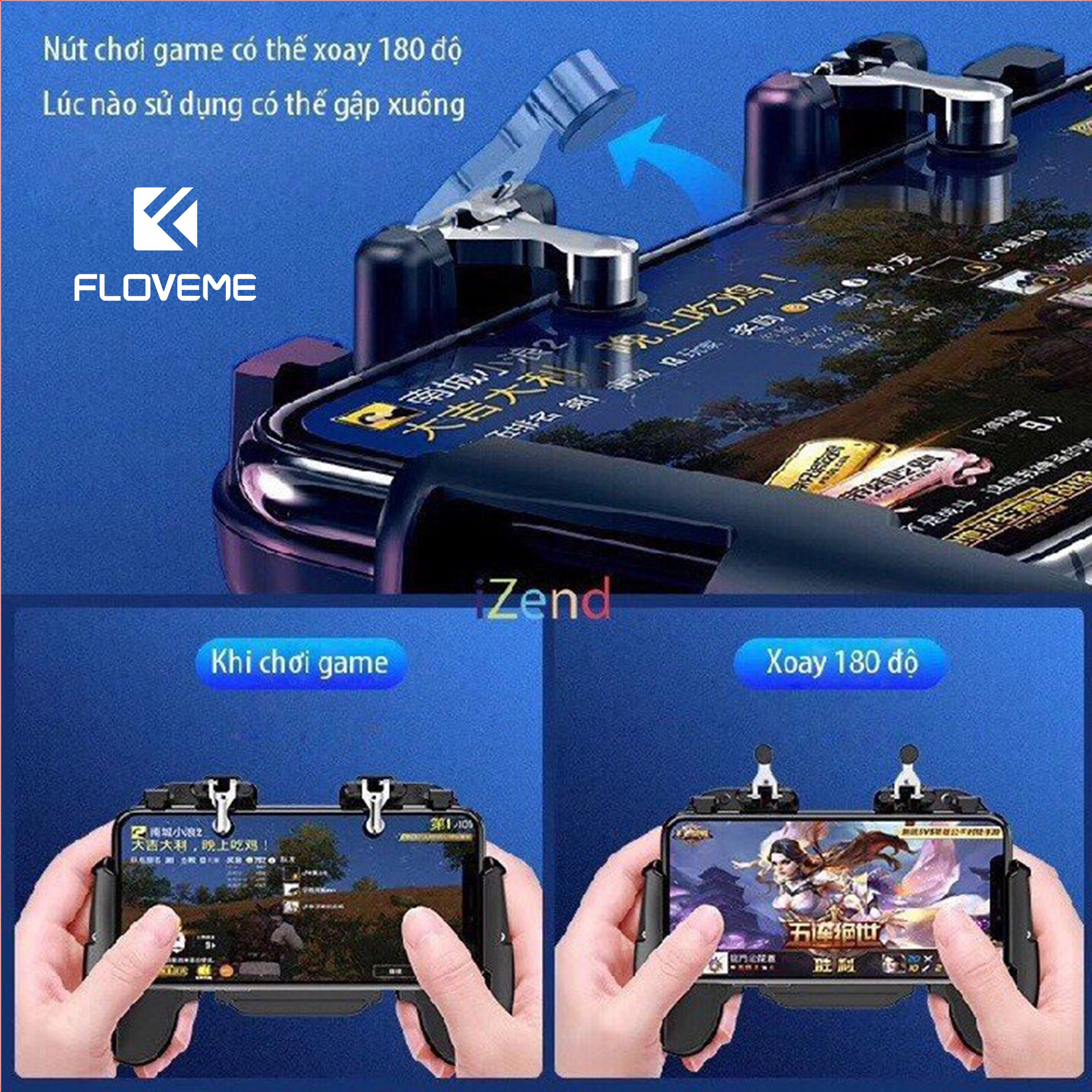 Tay Cầm Chơi Game Tích Hợp nút bắn có quạt tản nhiệt SR3 - Kèm Sạc Pin 2000Mah PUBG ROS FF