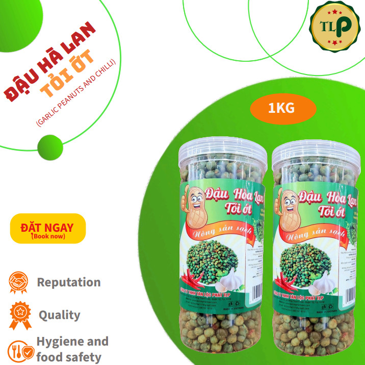 ĐẬU HÀ LAN RANG TỎI ỚT TÂN LỘC PHÁT COMBO 1KG - MỖI HŨ 500G